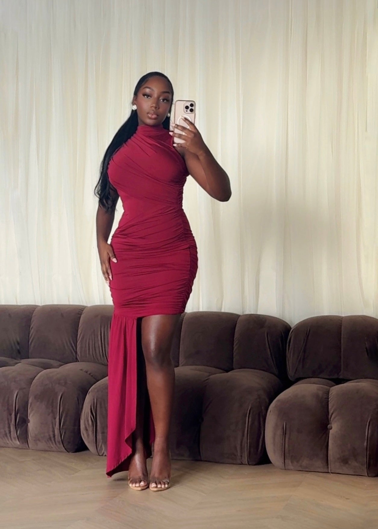 Burgundy clove dress