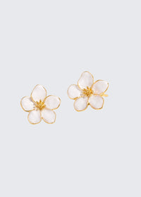 White petal earrings