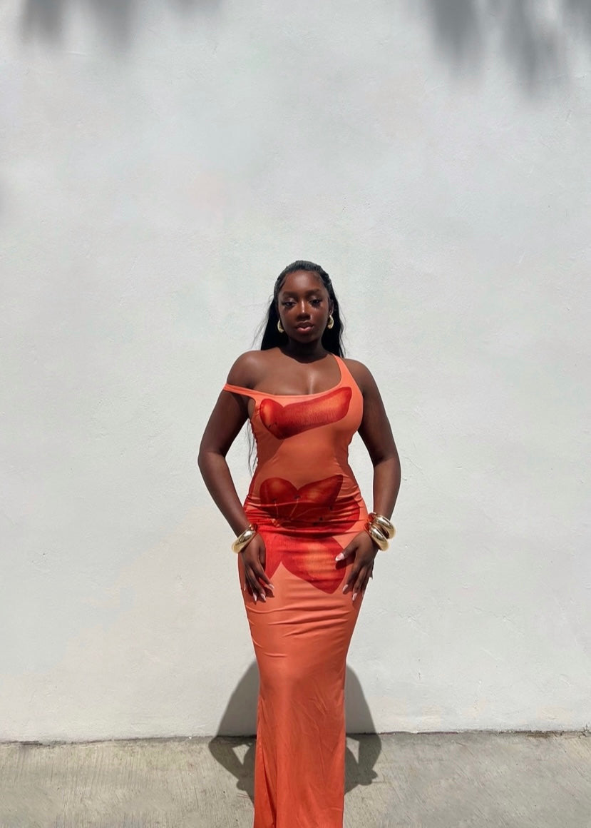 Orange nura dress